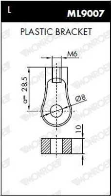 Produktbild von MONROE Gasfeder Motorhaubendämpfer 943mm für AUDI A6 Avant (4B5, C5) 380N ML5678