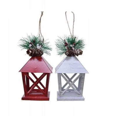 Imagen del producto de Adornos para el árbol de Navidad, farol decorativo, 13 cm