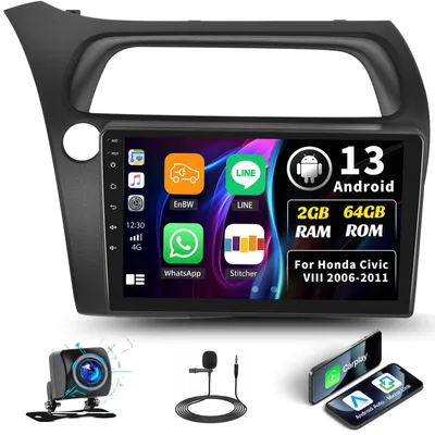 Obrázok produktu pre Android autorádio 2G+64G pre vozidlá Honda Civic VIII (modelové roky 2006-2011) s bezdrôtovým systémom Carplay a Android Auto