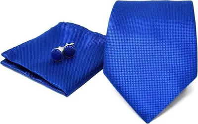Produktbild von Famanu Krawatten-Set Premium Baumwolle - Blau