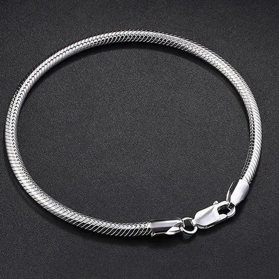 Produktbild von Silberfarbenes Schlangenarmband 20 cm für Damen und Herren, J0771