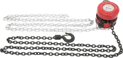 Zdjęcie produktu dla Ręczny wciągnik łańcuchowy – ręczny wciągnik łańcuchowy – 1 t (1000 kg) – łańcuch ręczny 3,4 cm – czerwony