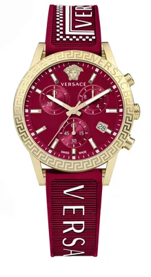 Zdjęcie produktu dla Versace VEKB00322 Sport Tech Lady Chrono złoty czerwony biały gumowy zegarek damski NOWOŚĆ