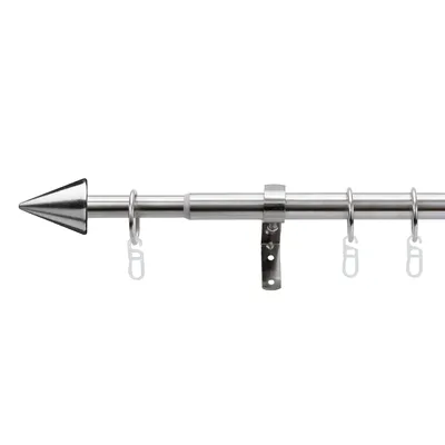 Immagine prodotto di Set decorativo Palma effetto acciaio inossidabile Ø 16 mm 120-230 cm – Asta per tende in metallo estensibile, set completo con accessori, per tende