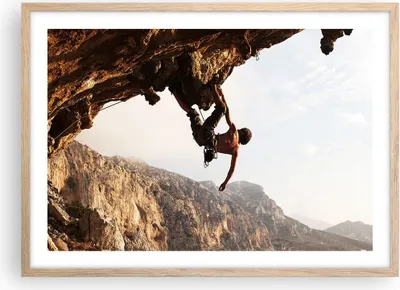 Produktbild von Gerahmtes Poster - Rahmen in heller Eiche - Klettern extrem berge griechenland - 70x50 cm - Wand Bild - Wanddeko - Wandbilder - Wandposter - Bilderrahmen - Bilder - Kunstdruck - P2NAA70x50-2784
