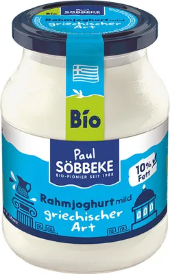 Produktbild von NATÜRLICHER CREME-BIO-JOGURT GRIECHISCHER ART 500 g (GLAS) - SOBBEKE