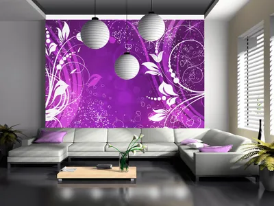 Produktbild von Vlies Fototapete Abstrakt 400x280 cm Tapeten Wandtapete XXL Herz Ornament bokeh violett weiß 10110901-16
