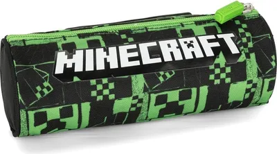 Zdjęcie produktu dla Pencil case Minecraft Pixels cylindrical Green