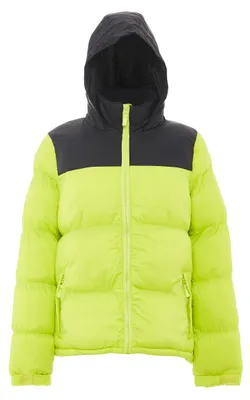 Produktbild von Jika damen wattierte steppjacke - saure limette schwarz, XXL