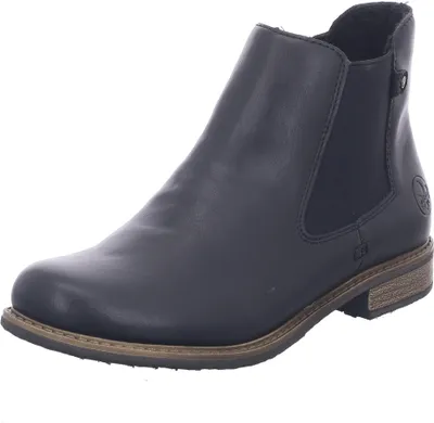 Produktbild von Rieker Damen Stiefelette flacher Chelsea Boot mit losen Soft Einlagen 74854, Größe:39 EU, Farbe:Schwarz