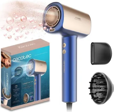 Obrázek produktu pro Cecotec Haartrockner Brushless der Neuesten Generation DryGlam Nano Plasma Blue. Leistung von 110,000 RPM und 1600W