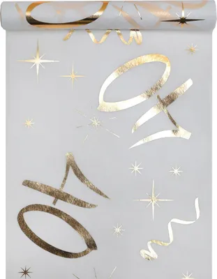 Produktbild von 40. Geburtstag weiss gold Tischläufer 5 m x 30 cm Zahl 40