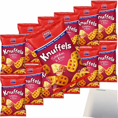 Produktbild von XOX Knuffels Schinken&Käse Snack VPE (14x75g Packung) + usy Block