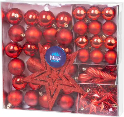 Produktbild von MAGICHOME WEIHNACHTSKUGELN, 50 St., rot, mix