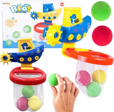 Produktbild von Set Boot mit Korb und Bällen Badespielzeug Zielwerfen auf den Korb