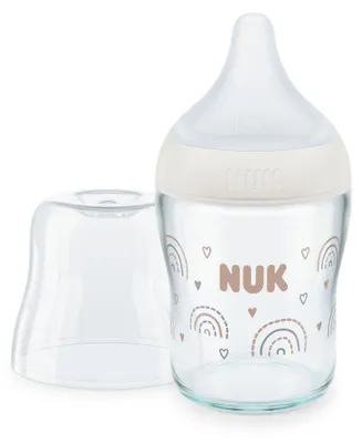 Produktbild von Perfect Match Glas-Babyflasche, mit weichem Silikon-Trinksauger, 120 ml, ab 0 Monate -frei, Anti-Colic, mit Temperature Control, wei