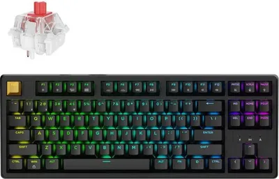 Produktbild von Keychron J4 QMK Kabellose Mechanische Tastatur Gaming 80% TKL QWERTY US, RGB LED Hot-Swappable, Linear Red Switch, Schwarz