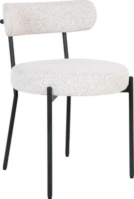 Immagine prodotto di QUVIO sedie per sala da pranzo Leanne - sedia per sala da pranzo - bouclé - acciaio - bianco - set di 2