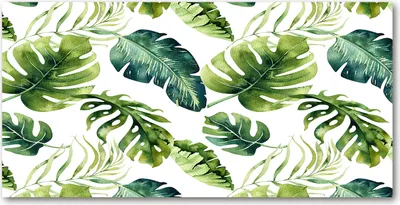 Produktbild von Tulup® Leinwandbild - 140x70 cm - Wandkunst - Drucke auf Leinwand - Leinwanddruck  - Blumen & Pflanzen - Grün - Tropische Blätter