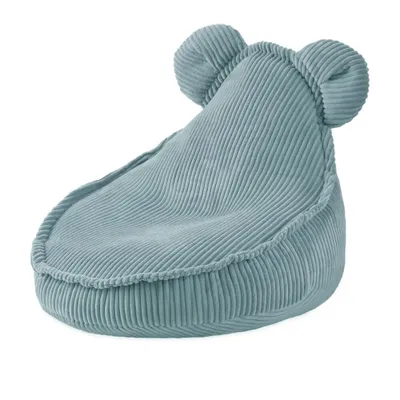 Obrázok produktu pre MISIOO Beanbag Puf pre deti - Medvedík Huggy - Detské kreslo - Zamatový puf z manšestru - Ideálny do detskej izby - Ľahko umývateľný - Modrý
