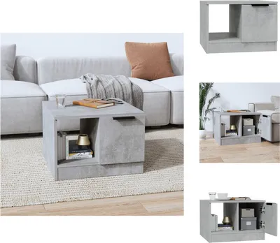 Image de vidaXL Table basse gris béton 50x50x36 cm Bois composite - Tables basses