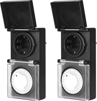 Image de Minuteries mécaniques étanches IP44, 16 A, lot de 2, sécurité enfants