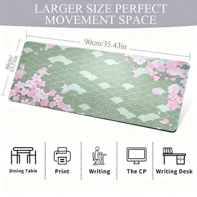 Productafbeelding van Antislip Bureaumat 80 x 30 cm - Roze Muismat - Bureaubescherming voor Thuis - Duurzaam en Stijlvol - Perfect voor Thuiswerk en Kantoor
