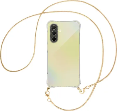 Produktbild von Handykette Backcover-Schutzhülle mit Band (Metall goldfarben) für Samsung A36 5G - goldfarbene Snake-Kette