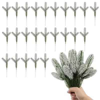 Produktbild von 24 Miniatur-Kunststoffbäume mit Schneeeffekt zur Dekoration
