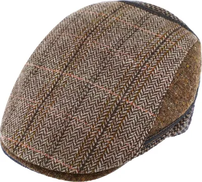 Fiebig Schiebermütze Patchwork aus Schurwolle in 801-Braun
