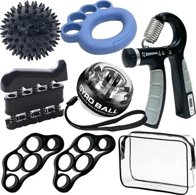 Produktbild von Hand- und Fingertrainer Set, Anti-Stress-Ball, Gyroskop
