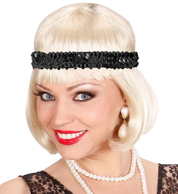 Produktbild von Charleston Pailletten Stirnband schwarz