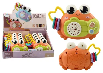 Obrázek produktu pro Crab Camera Rattle Projektor na baterie zní oranžově