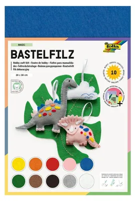 Produktbild von Folia Bastelfilz 150 g/m², 20 x 30 cm, 10 Bogen