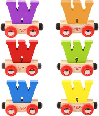 Image de Bigjigs Rail Wagon Train en bois - Lettre W