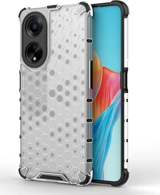 Produktbild von Mobigear Honeycomb  OPPO A98 Hülle Hardcase Backcover Stoßfest - Weiß