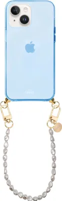 Produktbild von Pearlfection Cord Hülle Blue - Short Cord  - Kompatibel mit iPhone 14