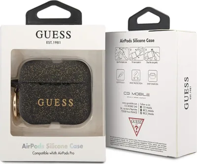 Immagine prodotto di Guess Guacapsilglbk Cover Airpods Pro Czarny/Nero Silicone Glitterato