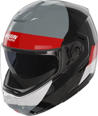 Produktbild von Nolan N90-3 06 Blocco Klapphelm, schwarz/weiß/rot, M (58)