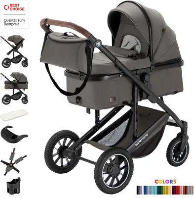 Obrázek produktu pro Daliya® FLEXI-PRO 2v1 kombinovaný kočárek a buggy – univerzální, lehký cestovní kočárek, lze přeměnit na sportovní kočárek, velký nákupní košík, bezpečný