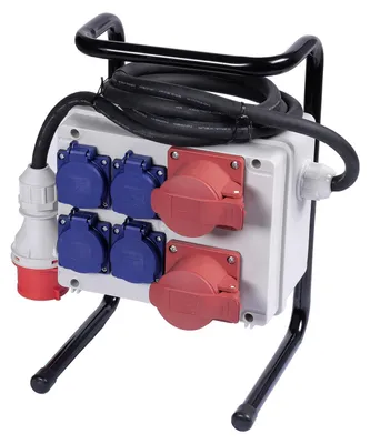 Immagine prodotto di Quadro elettrico industriale 16A, 3x400v 4x230v, con 6 prese CEE, portatile, cavo 2 m, distribuzione da cantiere e officina IP44