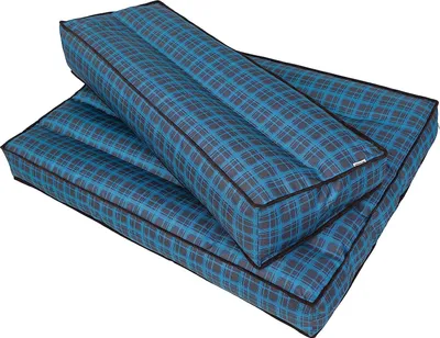 Produktbild von Opěradlo 120x40 cm Polštář z palety odnímatelný potah voděodolný Polštářky z palety Polštářky z palety Zahradní polštářky Venkovní polštářky z palety Modrá kostkovaná barva