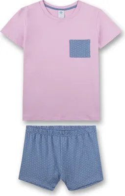 Produktbild von Sanetta Mädchen Schlafanzug kurz Baumwolle Rosa Hellblau Punkte