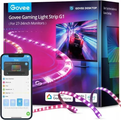 Produktbild von Govee G1 Gaming Lichtleiste RGBIC mit VibraMatch-Technologie für 27-34 Zoll Monitore und Razer Chroma