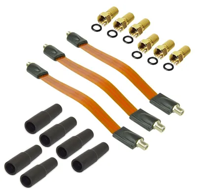 Produktbild von PremiumX 3x Sat Fensterdurchführung DVB-C DVB-T 6x F Stecker 6x Gummitüllen