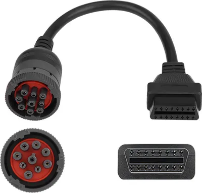 Produktbild von F98C LKW J1939 9-Pin auf OBD2 16-Pin Diagnose Adapter Kabel – Truck Diagnosestecker für Nutzfahrzeuge