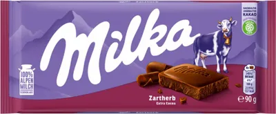 Zdjęcie produktu dla Milka Zartherbe Alpenmilch ciemna czekolada o lekko gorzkim smaku 90g