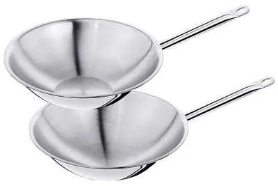 Produktbild von Wok, Wokpfanne, Edelstahl 18/10, Ø36 cm. 12,5 cm Höhe und 5 Liter