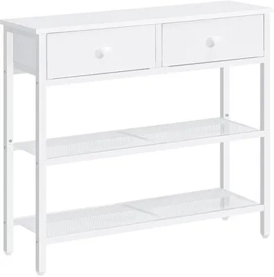 Produktbild von Kleinwelle Konsolettisch - Moderne Design - 1 Stück - Weiß - Holz und Metall - 75 x 24 x 75 cm