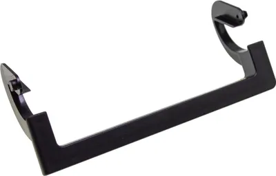 A black plastic handle for a coffee machine water tank, shown against a white background.